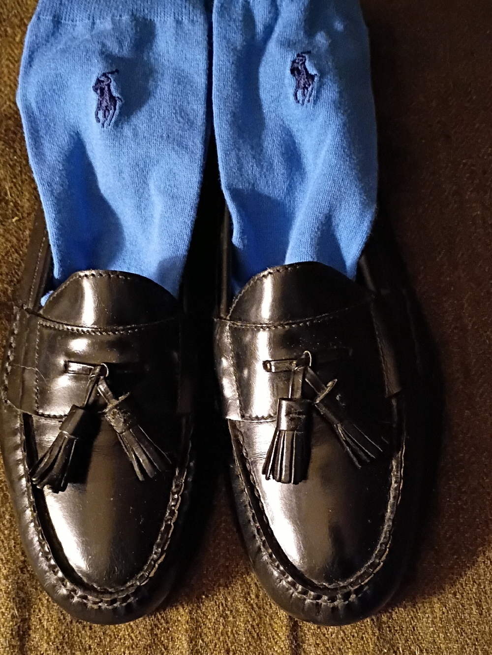 Men's Black Cole Haan 10 1/2 D Leather Tassel Loafers by